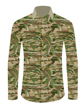 Military  long sleeve  shirt. vector illustration