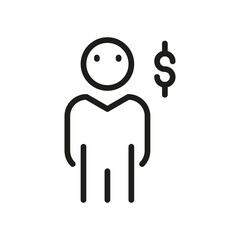 User line icon. Vector symbol on white background. For Web and APP