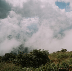 Landscape of clouds on a high viewpoint in Doi Inthanon park