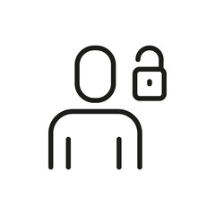 User line icon. Vector symbol on white background. For Web and APP