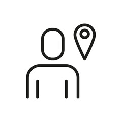 User line icon. Vector symbol on white background. For Web and APP