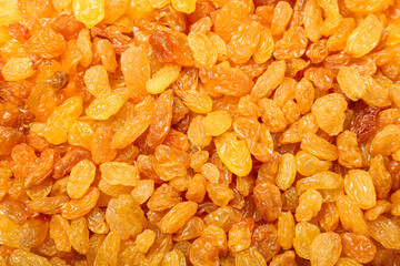 Sweet dried raisins as background