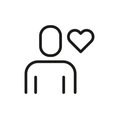 User line icon. Vector symbol on white background. For Web and APP