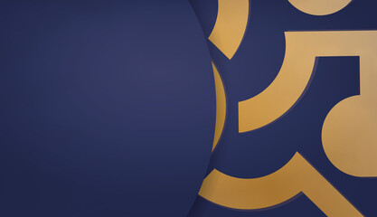 Dark blue background with luxurious gold pattern for design under your text