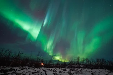 Poster aurora borealis northern lights in the sky  © Dimitri