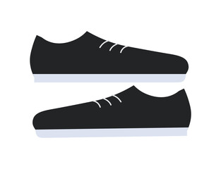 Pair of shoes. Casual sneakers, sports, inventory, healthy lifestyle, energy, youth. With stylish clothes, fashion trend. Graphic element for website, sticker. Cartoon flat vector illustration