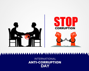International Anti-Corruption Day, 9 December. poster And Social Media post anti corruption. Template for background, banner, card, poster. Vector illustration.