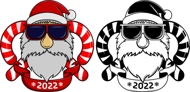 Santa Claus logo (Christmas logo, vector)