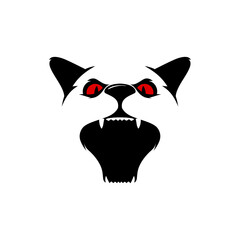 cat roar angry head logo inspiration