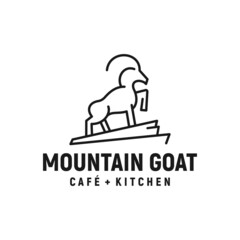 mountain goat logo inspiration, monoline, rocks