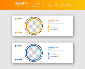 Email signature template design. Corporate mail signature vector banner