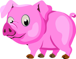 Baby Pig Cartoon Animal Vector