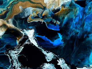 Abstract art blue painting, creative abstract hand painted background, acrylic painting on canvas