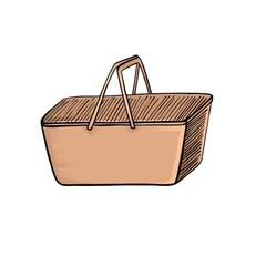 basket wicker picnic isolated icon  illustration design