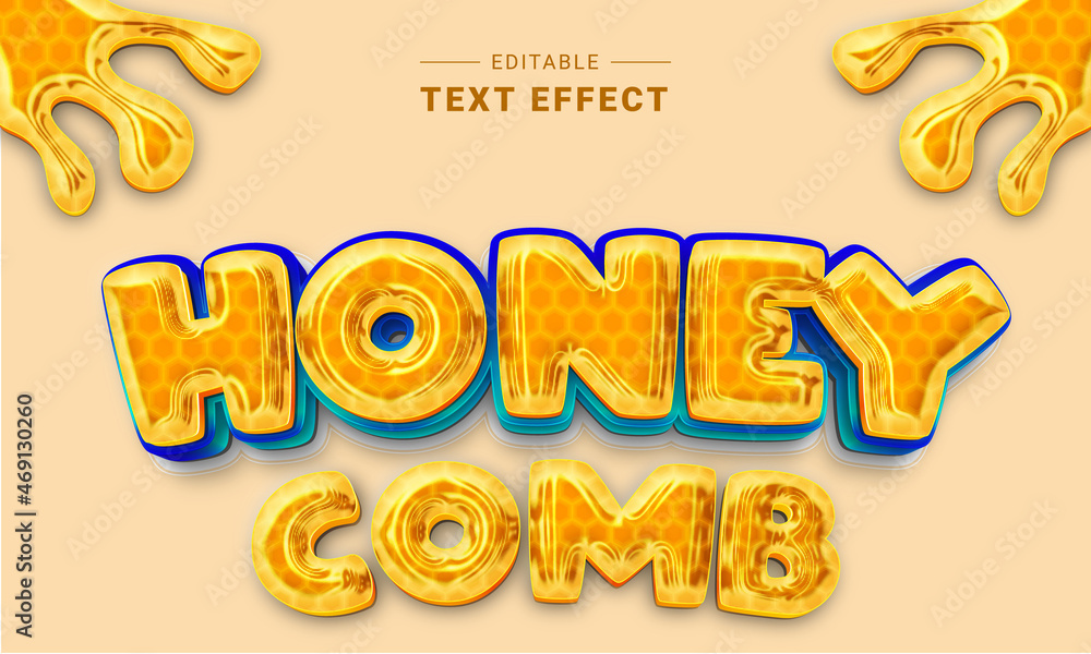 Poster editable honey text effect. text effect. graphic style. editable template