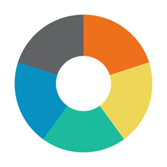 Infographic pie chart. Cycle presentation diagram 5 section. Vector isolated on white background
