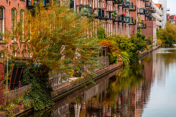 Canals and typical dutch architecture in Amsterdam, the capital of the Netherlands