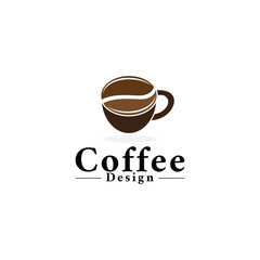 coffee logo icon line art vector template.