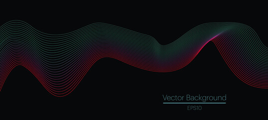 Smoke abstract background with curve shape. Usable for poster, wallpaper, cover and flyer. Colored wave lines like smoke. Colorful fluid poster.
