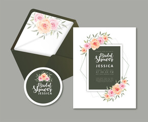 Wedding card bridal shower invitation flower envelope