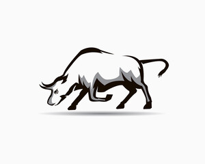 bull logo design template. bull illustration vector
