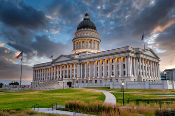 Beautiful morning view of Utah’s State Capital building