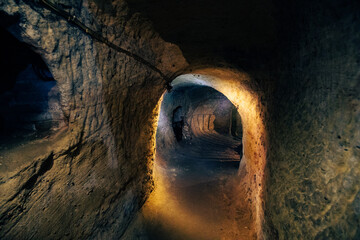 Underground caves, Castle Rock, Nottingham, England UK