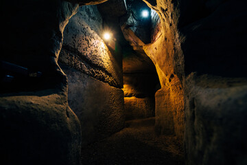Underground caves, Castle Rock, Nottingham, England UK