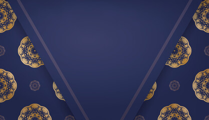 Dark blue banner with greek gold pattern for logo design