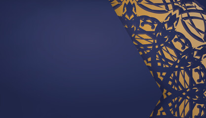 Dark blue banner with indian gold pattern for design under your text