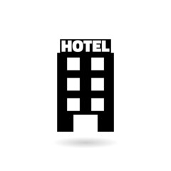 Hotel Buildings Icon Isolated On White Background