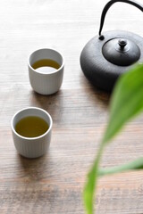 pause thé vert avec une ambiance zen