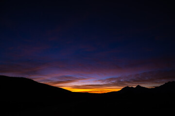 First Light of Day Breaks Over the Chisos Mountains