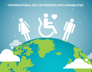 Vector illustration on the theme of International day of persons with disabilities observed each year on December 3rd across the globe.