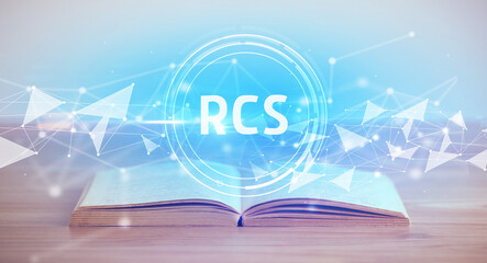 Open book with abbreviation concept