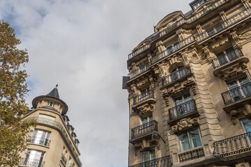 Fototapeta na wymiar Paris architecture on cloudy day