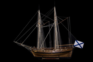 wooden model of the schooner Polotsk