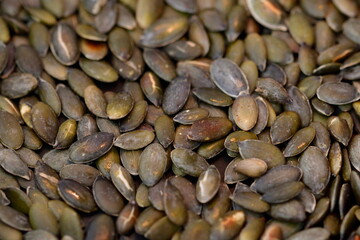 detail of roasted pumpkin seeds