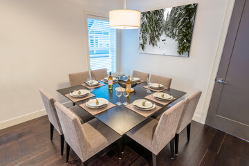 Modern dining room in luxury house.