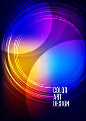 Bright abstract overlapping circles, lines. You can use for advertisement, poster, template, business presentation. Vector