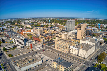 Fototapeta premium Aerial View of Fargo, North Dakota in early Autumn