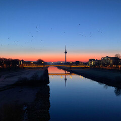 sunset over the river