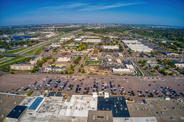 Fototapeta premium Aerial View of a Main Shopping District in Sioux Falls, South Dakota