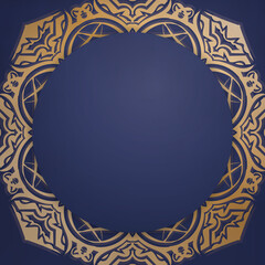 Presentable business card in dark blue color with luxurious gold pattern for your business.