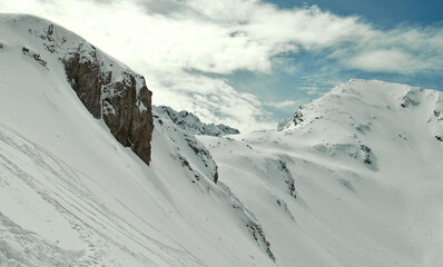 Snowy mountain crest