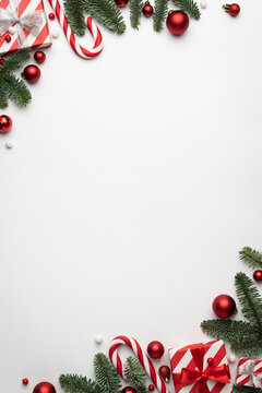 White Christmas background with decorative frame