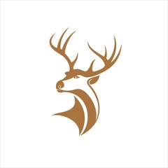 head deer logo vector template