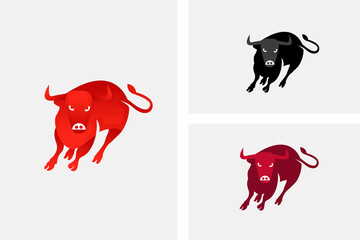 Angry Bull Vector logo design, Bull modern logo design vector