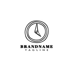 clock logo cartoon design template icon black isolated vector flat