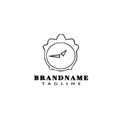 clock logo cartoon cute template icon black isolated vector illustration